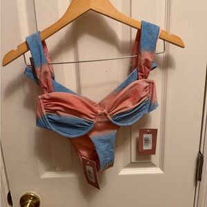 Sparkle Ombre Bikini Top and High-Cut Bottoms - Pink & Blue